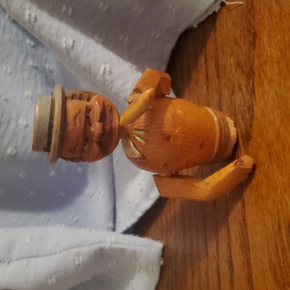 Wooden Figurine with Hat Cork Stopper